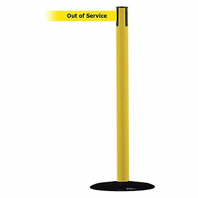 Barrier Post with Belt 13 ft L Yellow