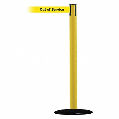 Barrier Post w/ Belt 7-1/2 ft L Yellow