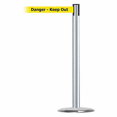 Barrier Post with Belt Metal 7-1/2 ft L