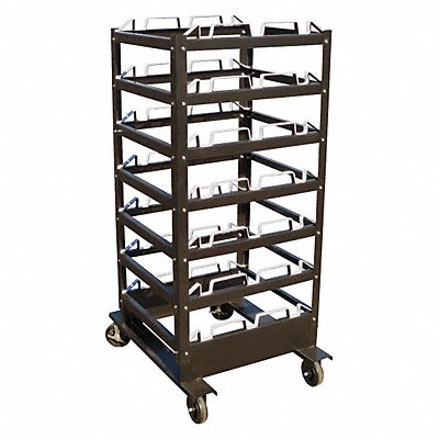 Storage Cart 24 Posts Black