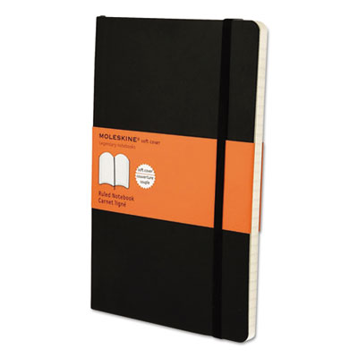 NOTEBOOK,SOFT,RULED,LG,BK