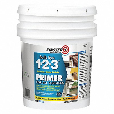 Water-Based Primer Sealer Flat Wht 5 Gal