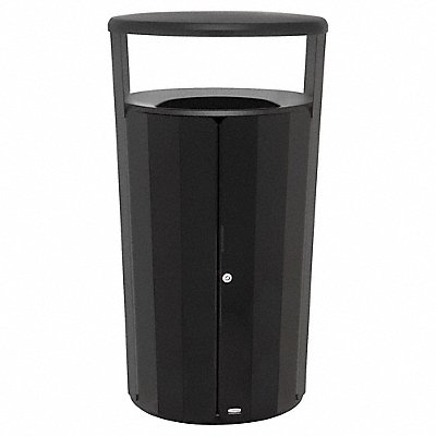 Trash Can Round Black 33 gal