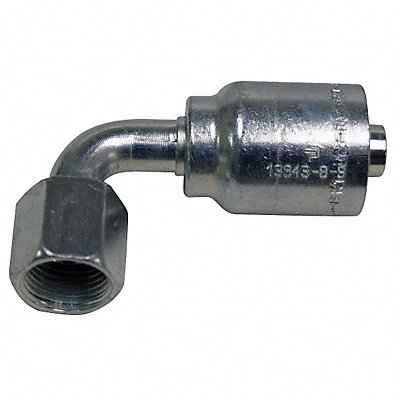 Crimp Fitting 90 Deg 3/4 I.D. F JIC