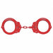 Handcuffs Chain Link Red Steel 10 oz