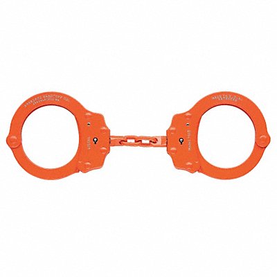 Handcuffs Chain Link Orange Steel 10 oz