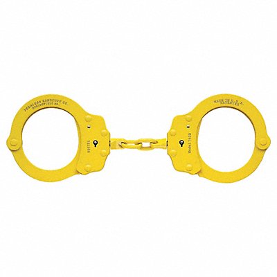 Handcuffs Chain Link Yellow Steel 10 oz