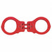 Handcuffs Hinged Red Steel 12 oz 2 Keys