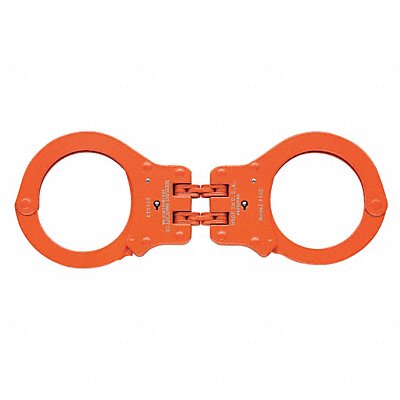 Handcuffs Hinged Orange Steel 12oz 2 Key