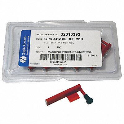 Chart Recorder Pen Red 0.800 In Fine PK6