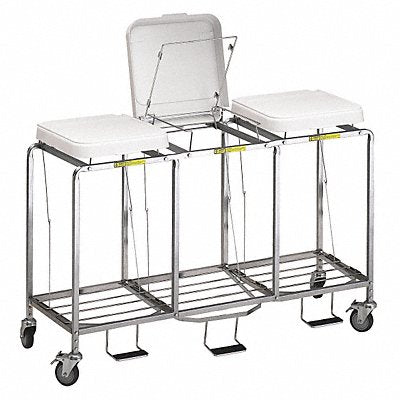 Laundry Hamper Cart 3 Comp Gry 10.5cu ft