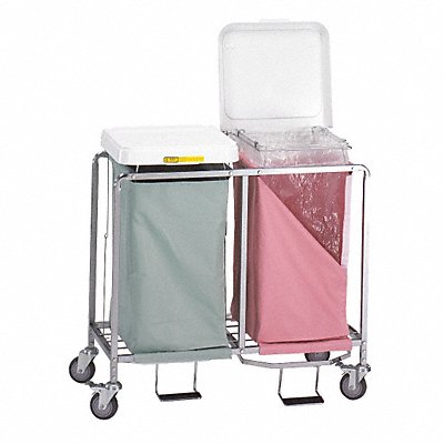 Laundry Hamper Cart 2 Comp Wht 7 cu ft.