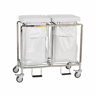Laundry Hamper Cart 2 Comp Wht 7 cu ft.