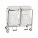 Laundry Hamper Cart 2 Comp Wht 7 cu ft.