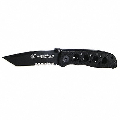 Folding Knife Serrated Tanto 3-1/4In Blk