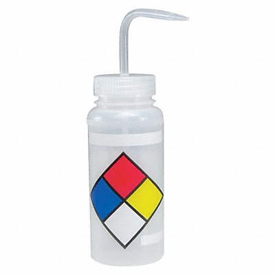 Wash Bottle Std 16 oz Write-On Wht PK4
