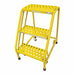 Rolling Ladder Steel 30In. H. Yellow