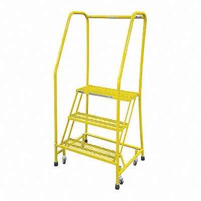 Rolling Ladder Steel 60In. H. Yellow