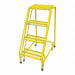 Rolling Ladder Steel 40In. H. Yellow