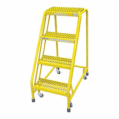 Rolling Ladder Steel 40In. H. Yellow