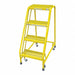 Rolling Ladder Steel 40In. H. Yellow