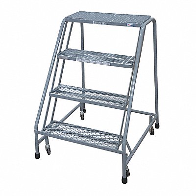 Rolling Ladder Steel 40In. H. Yellow