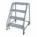 Rolling Ladder Steel 40In. H. Yellow