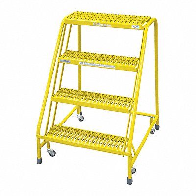 Rolling Ladder Steel 40In. H. Yellow