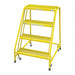 Rolling Ladder Steel 40In. H. Yellow