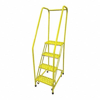 Rolling Ladder Steel 70In. H. Yellow