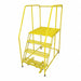 Rolling Ladder Steel 70In. H. Yellow