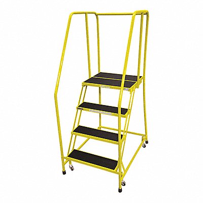 Rolling Ladder Steel 70In. H. Yellow