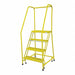 Rolling Ladder Steel 70In. H. Yellow