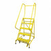 Rolling Ladder Steel 80In. H. Yellow