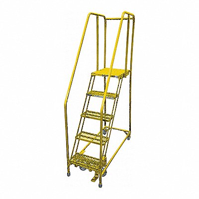 Rolling Ladder Steel 80In. H. Yellow