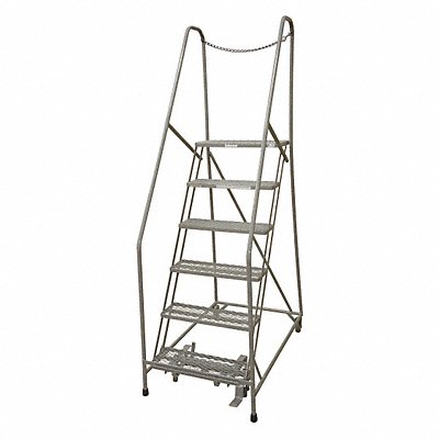 Rolling Ladder Steel 90In. H. Gray