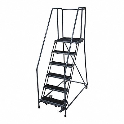 Rolling Ladder Steel 90In. H. Gray