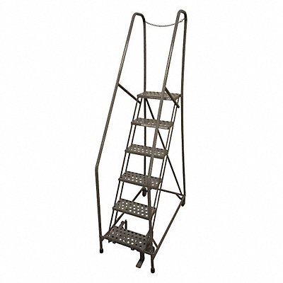 Rolling Ladder Steel 90In. H. Gray