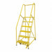 Rolling Ladder Steel 90In. H. Yellow