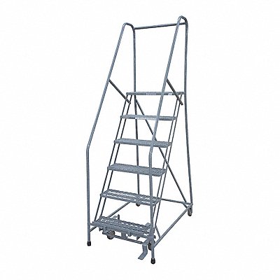 Rolling Ladder Steel 90In. H. Gray