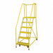 Rolling Ladder Steel 90In. H. Yellow