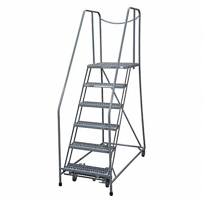 Rolling Ladder Steel 90In. H. Gray