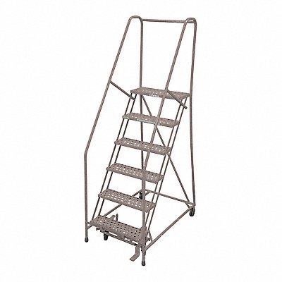 Rolling Ladder Steel 90In. H. Gray