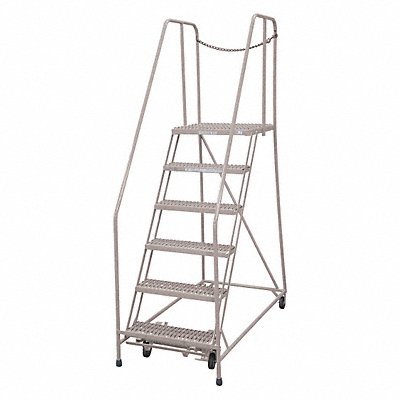 Rolling Ladder Steel 90In. H. Gray