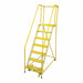 Rolling Ladder Steel 100In. H. Yellow