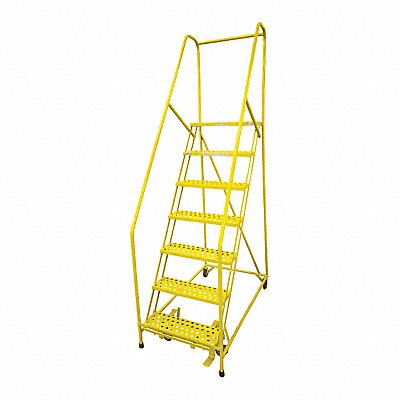 Rolling Ladder Steel 100In. H. Yellow