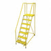 Rolling Ladder Steel 100In. H. Yellow