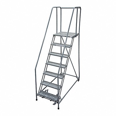 Rolling Ladder Steel 100In. H. Gray