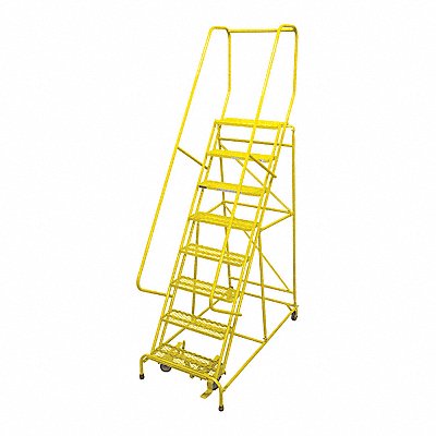 Rolling Ladder Steel 61In. H. Yellow