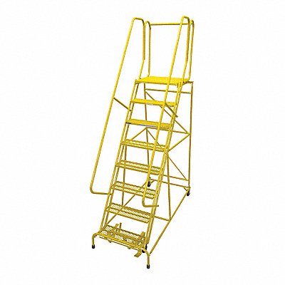 Rolling Ladder Steel 110In. H. Yellow